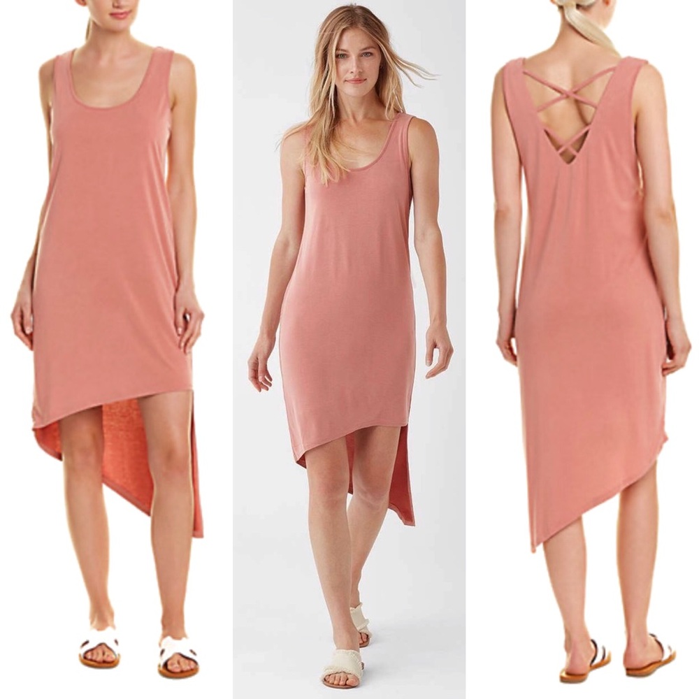 Splendid Cross back High-low Midi Dress